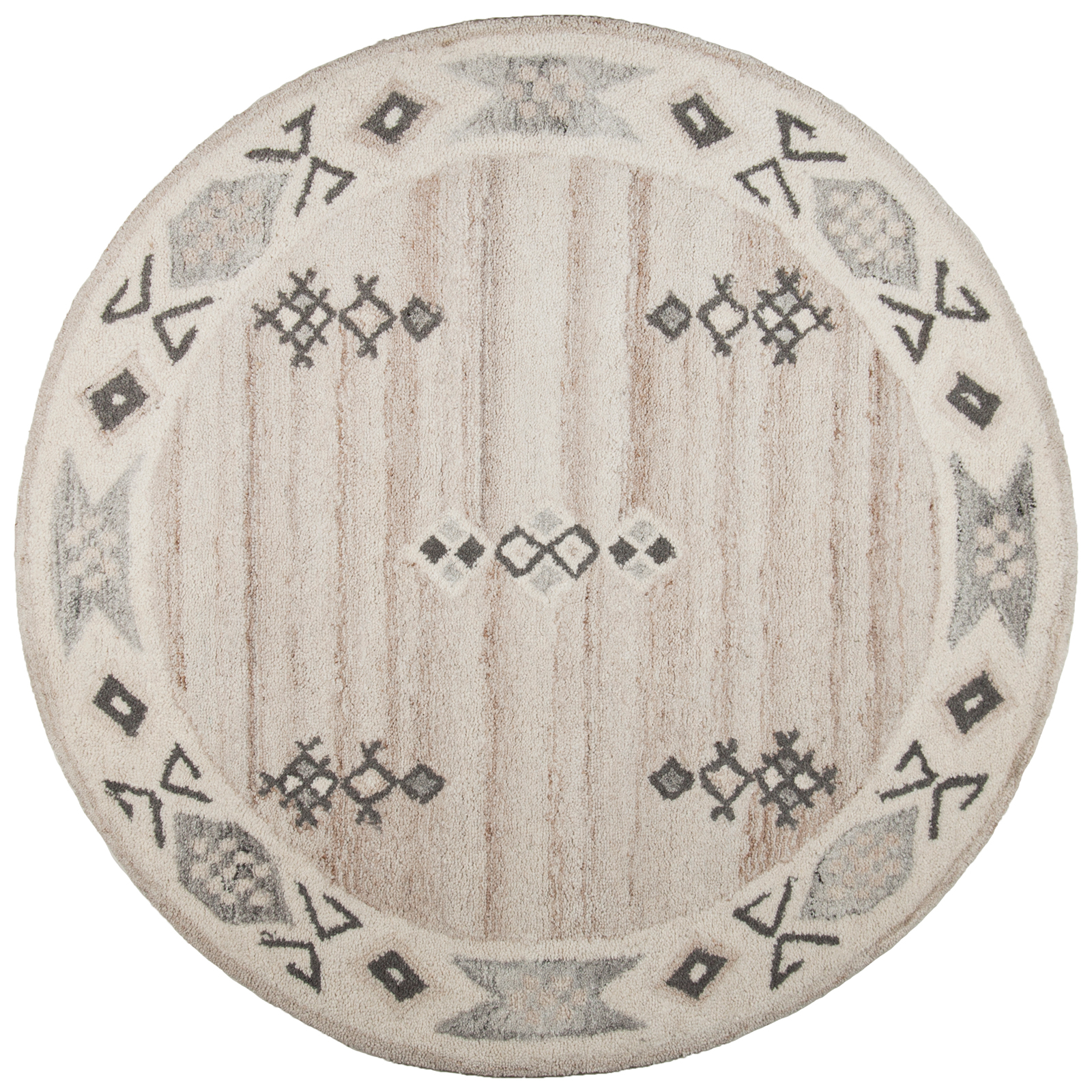 Teppich ROYAL BERBER - beige gemustert - rund - 150 cm
