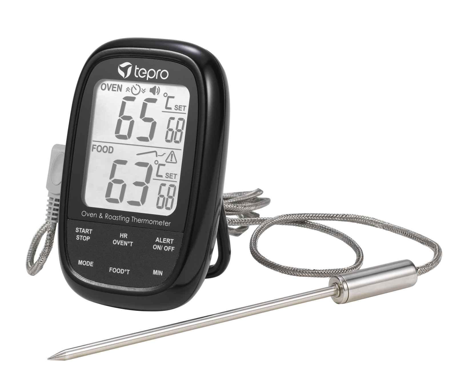 TEPRO Dual-Sensor-Grillthermometer - schwarz - Alarmfunktion