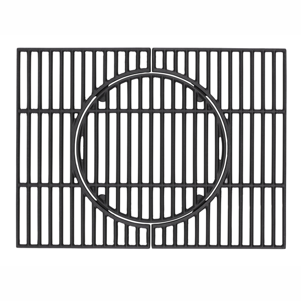 TEPRO Universal Guss-Grillrost-Set - schwarz - Rost-in-Rost-System - 55 cm