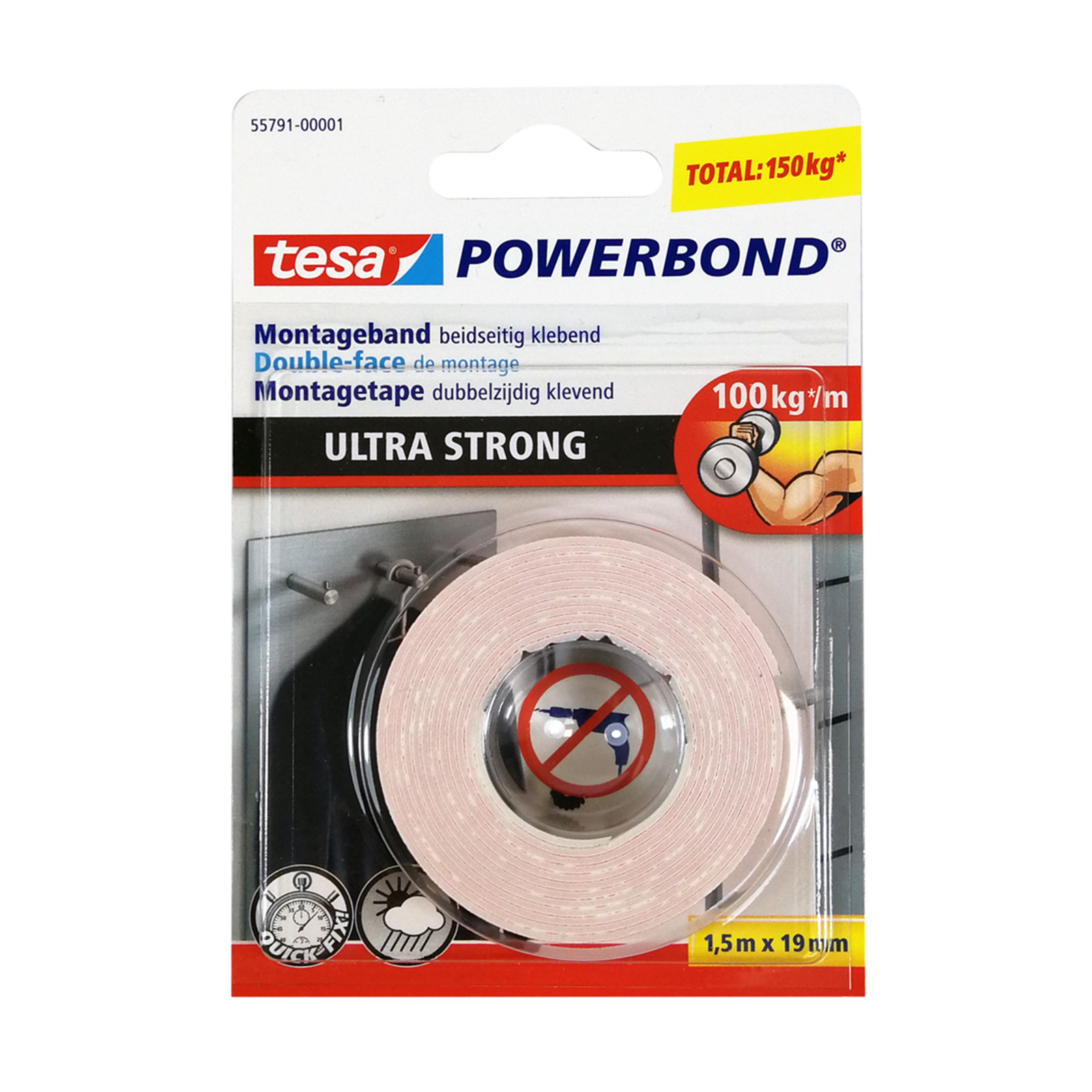 Tesa Powerbond Montageband - 1,5 Meter