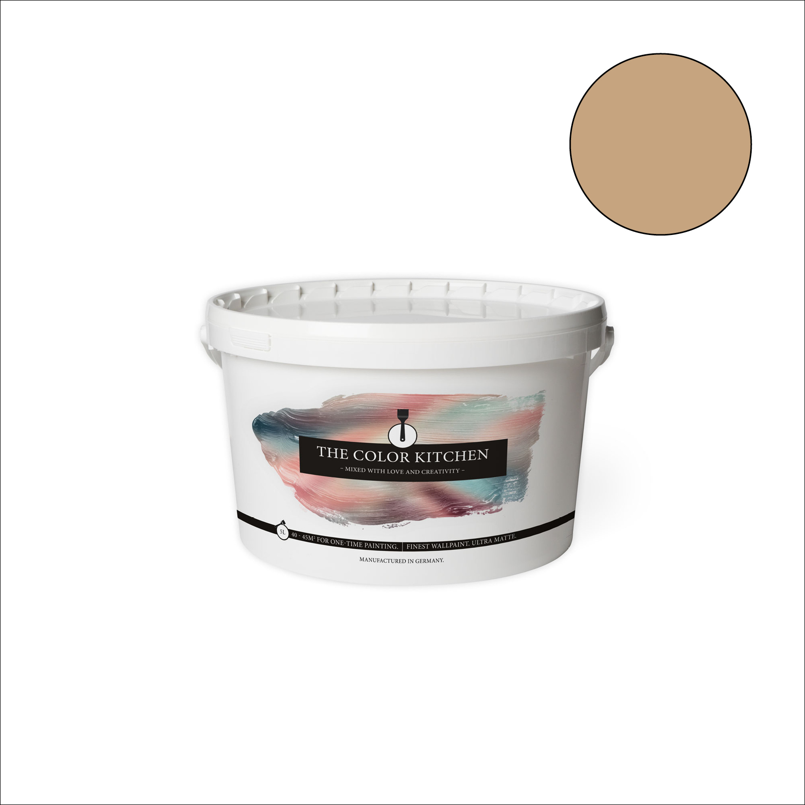 The Color Kitchen Wandfarbe Active Almond - braun matt - 5 Liter