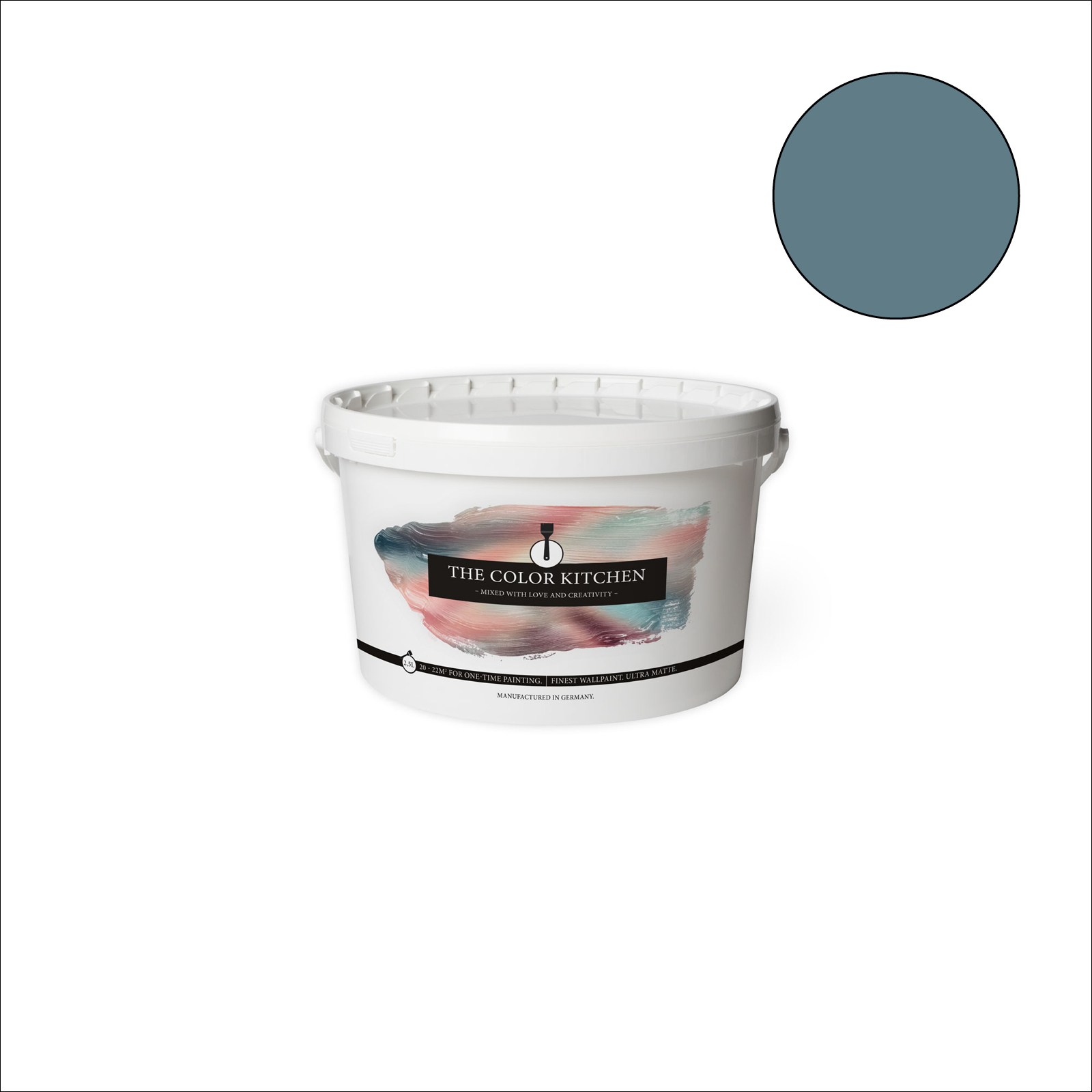 The Color Kitchen Wandfarbe Blue Mussel - blau matt - 2,5 Liter