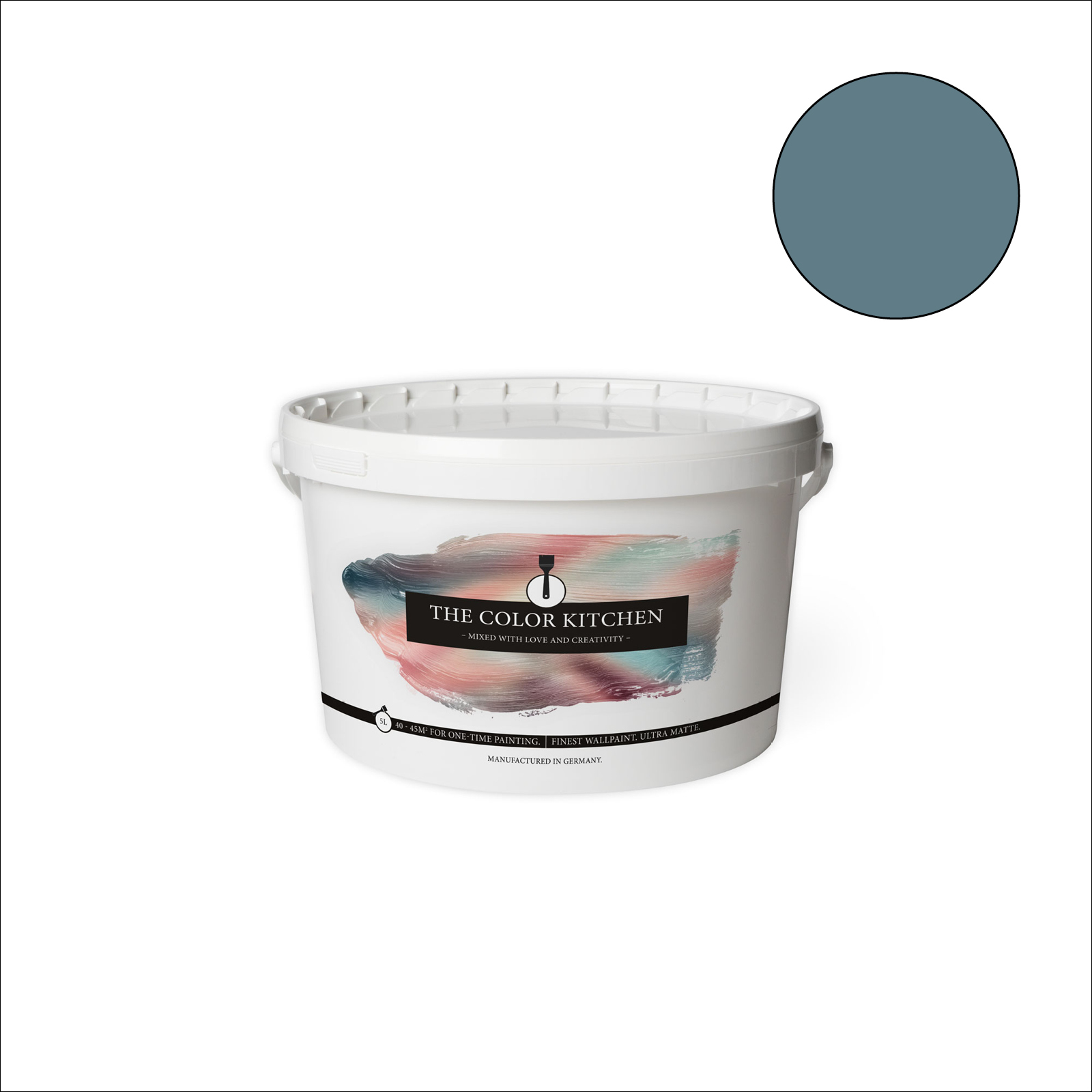 The Color Kitchen Wandfarbe Blue Mussel - blau matt - 5 Liter