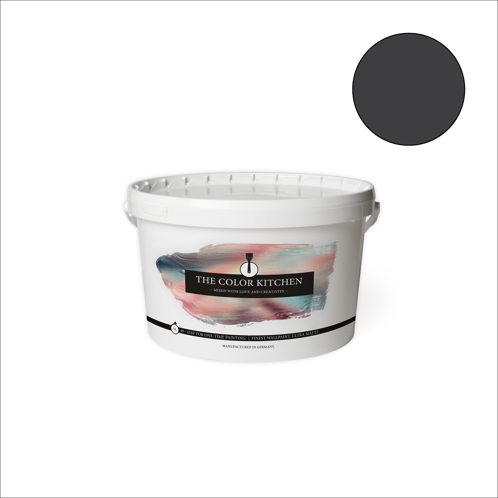 The Color Kitchen Wandfarbe Casual Caviar - schwarz matt - 5 Liter