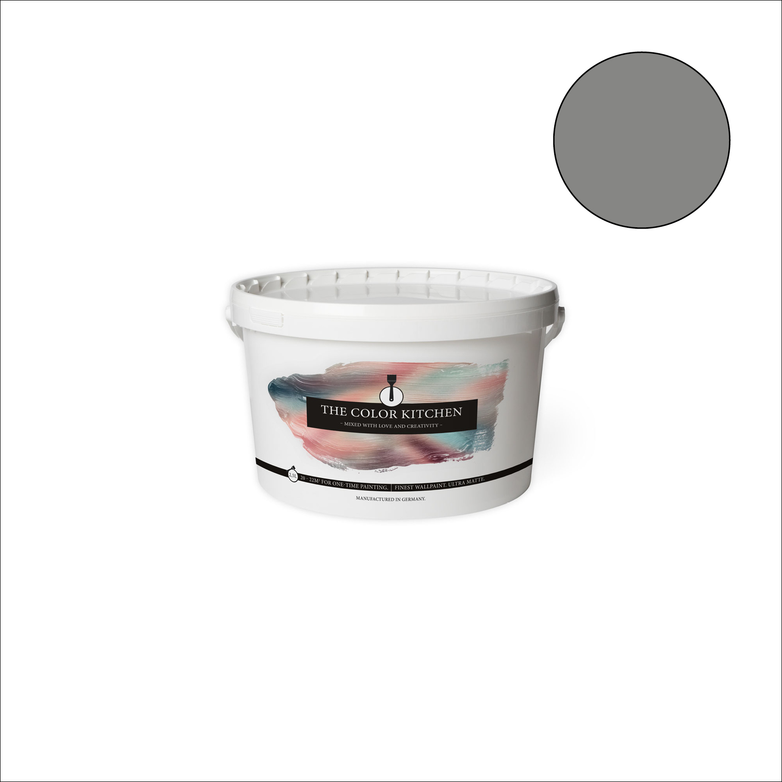 The Color Kitchen Wandfarbe Chic Chia - grau matt - 2,5 Liter