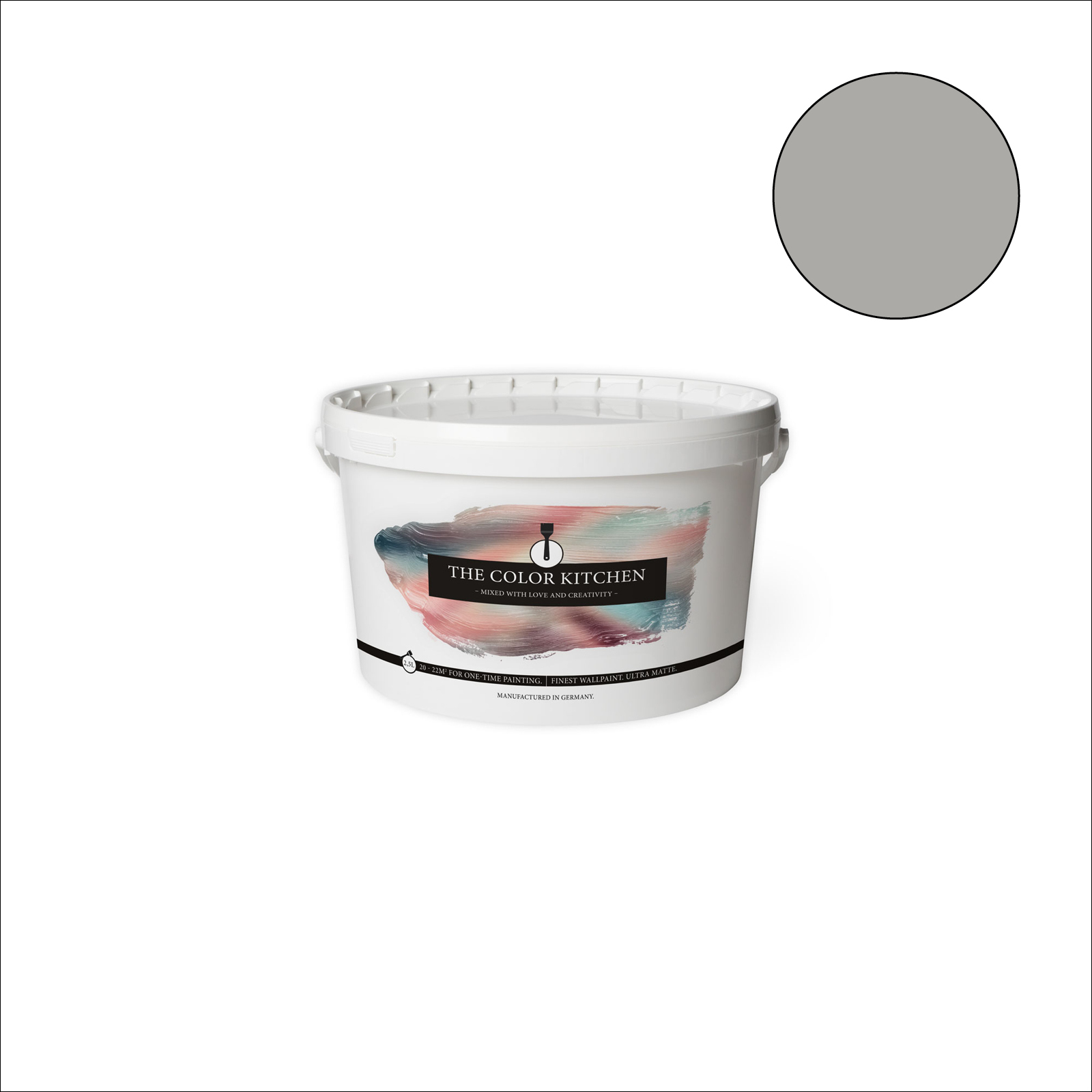 The Color Kitchen Wandfarbe Grey Salt - grau matt - 2,5 Liter