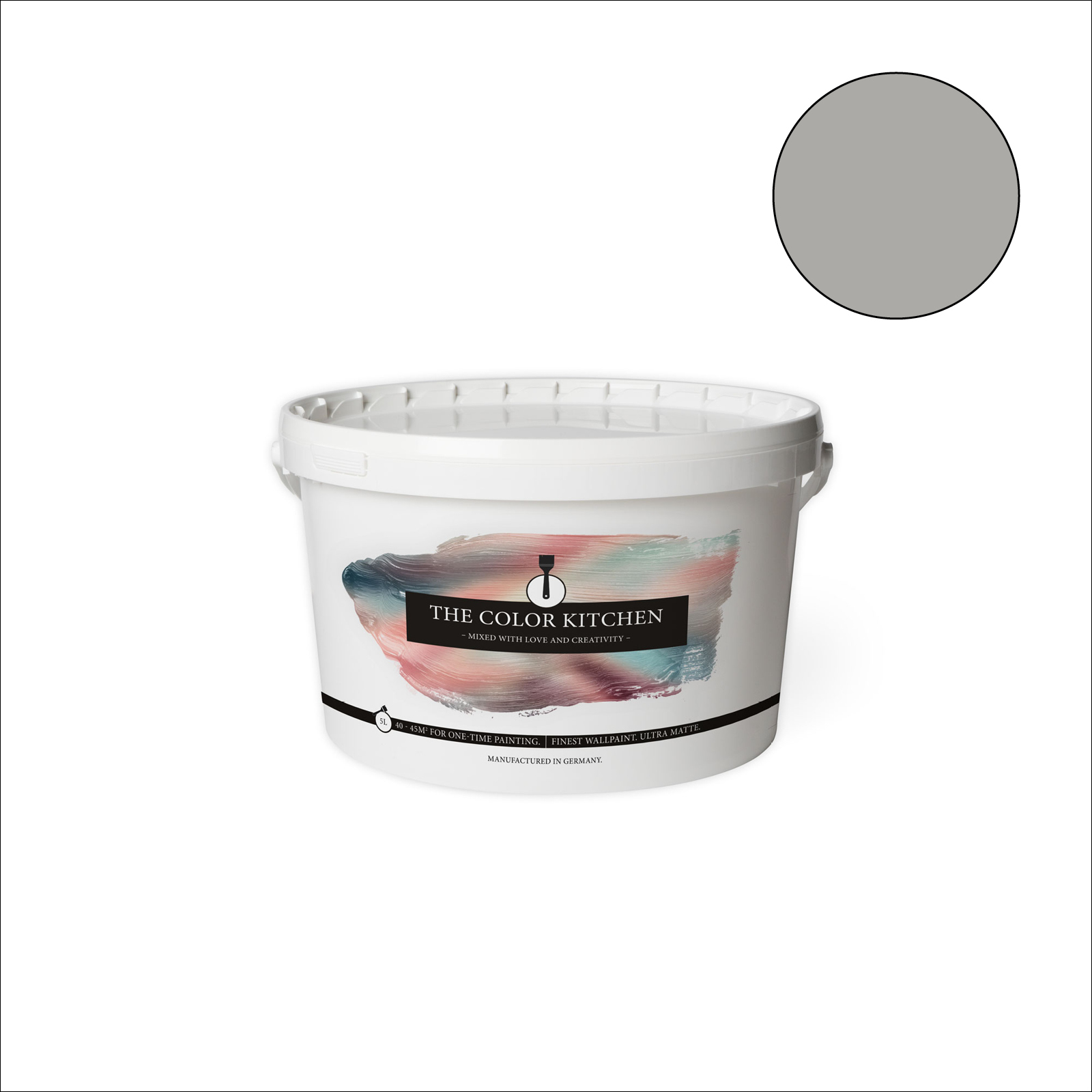The Color Kitchen Wandfarbe Grey Salt - grau matt - 5 Liter