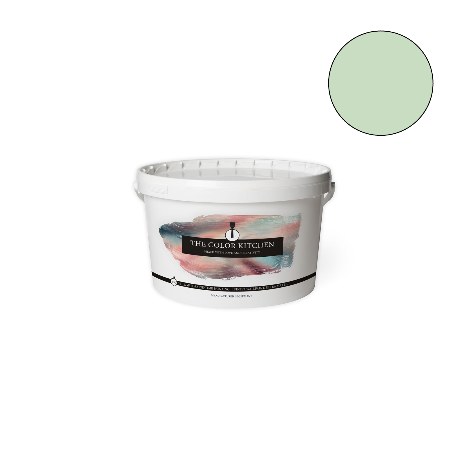 The Color Kitchen Wandfarbe Woodruff Cream - grün matt - 2,5 Liter