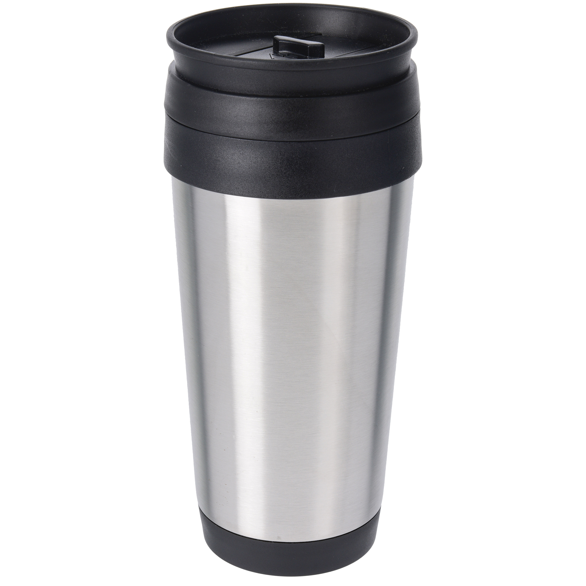 Thermobecher - silber-schwarz - 450 ml