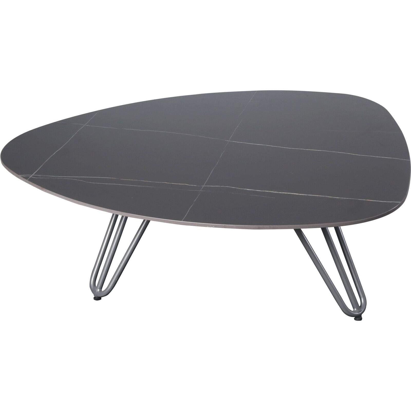 Tisch ALINA - grau-schwarz - gesinterter Stein - 110 cm