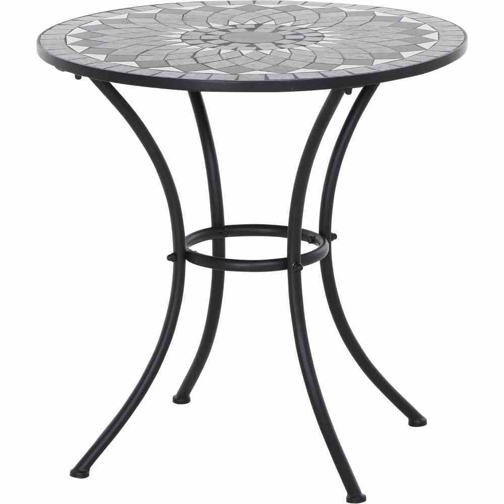 Tisch COMO - matt schwarz - Mosaikoptik - Ø 70 cm