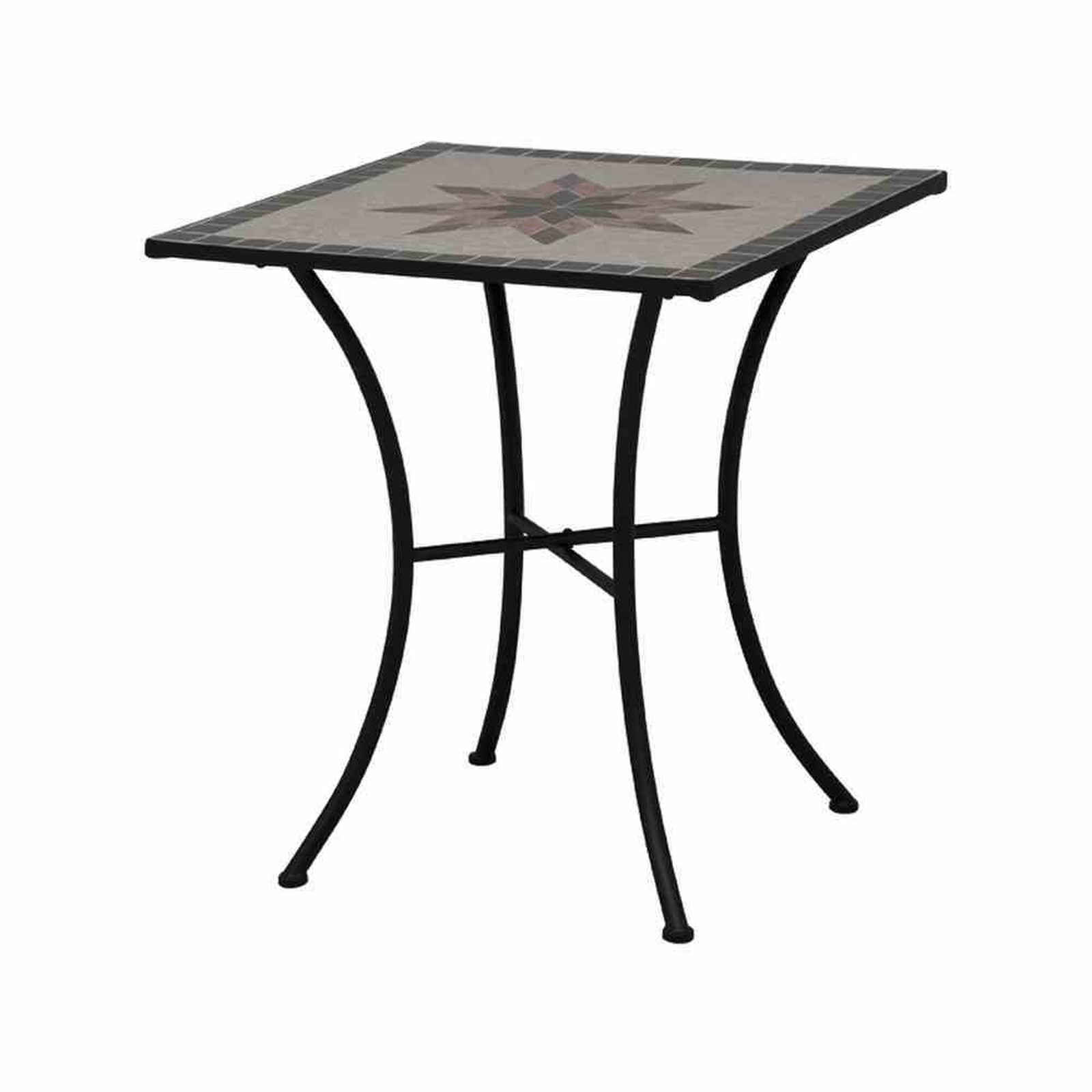 Tisch STELLA - schwarz - Mosaikmuster - 64x64 cm