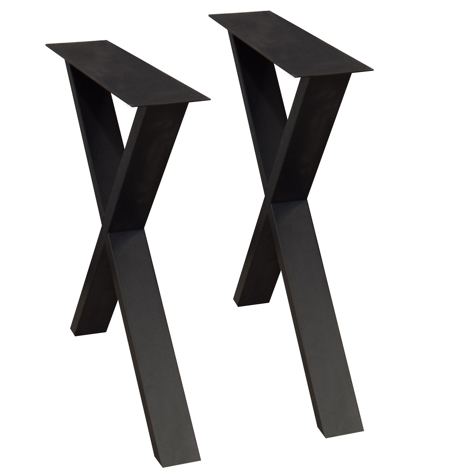 Tisch-Untergestell - schwarz - X-Form - 72 cm hoch