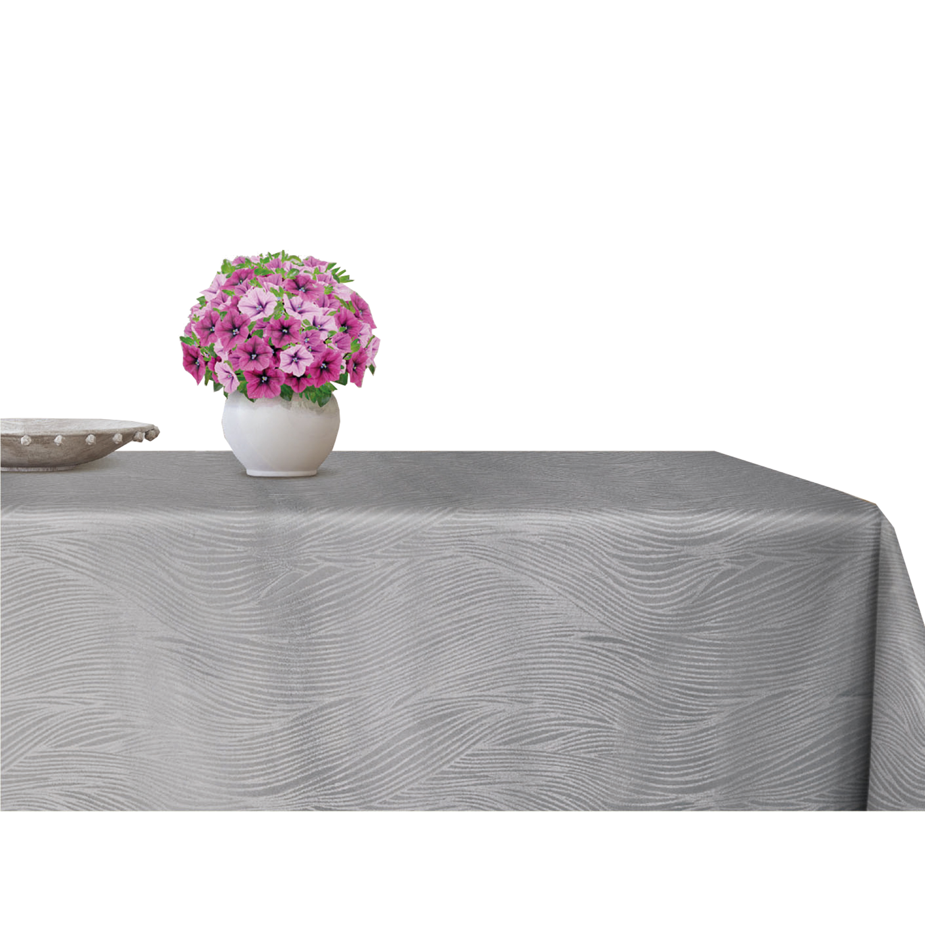 Tischdecke - silber - Jacquard - 130x160 cm