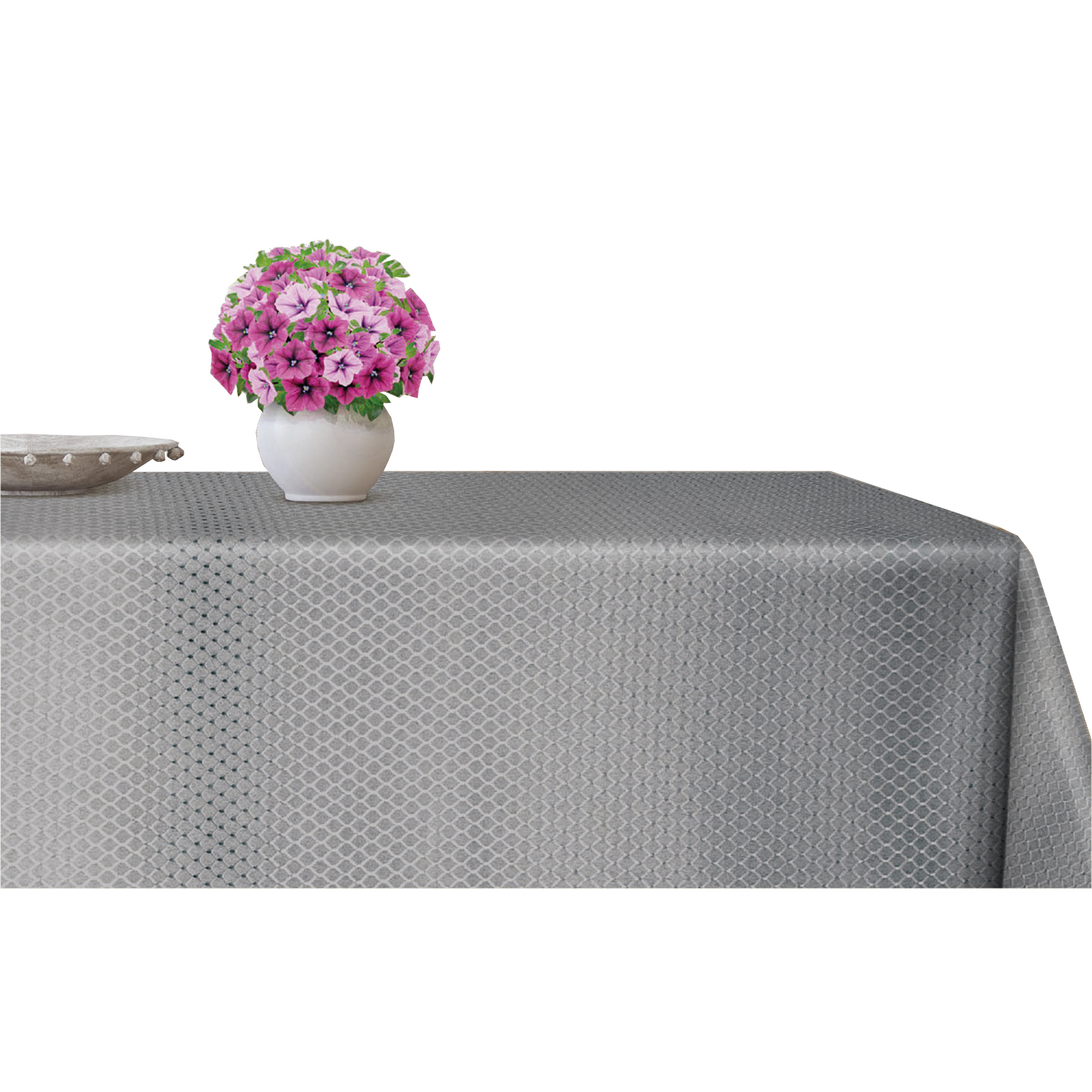 Tischdecke - silber - Jacquard - 140x220 cm