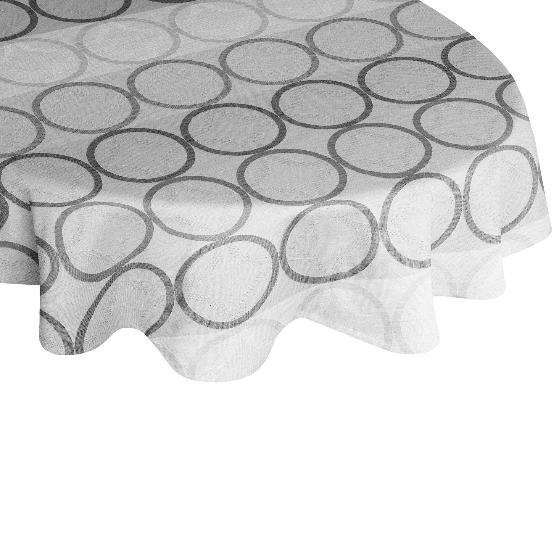 Tischdecke ZIRBELLO - dunkelgrau - oval - 130x190 cm
