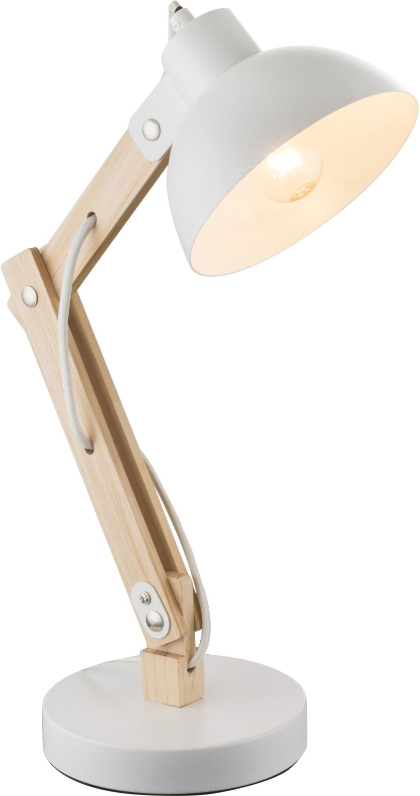Tischlampe - weiß-beige - Holz