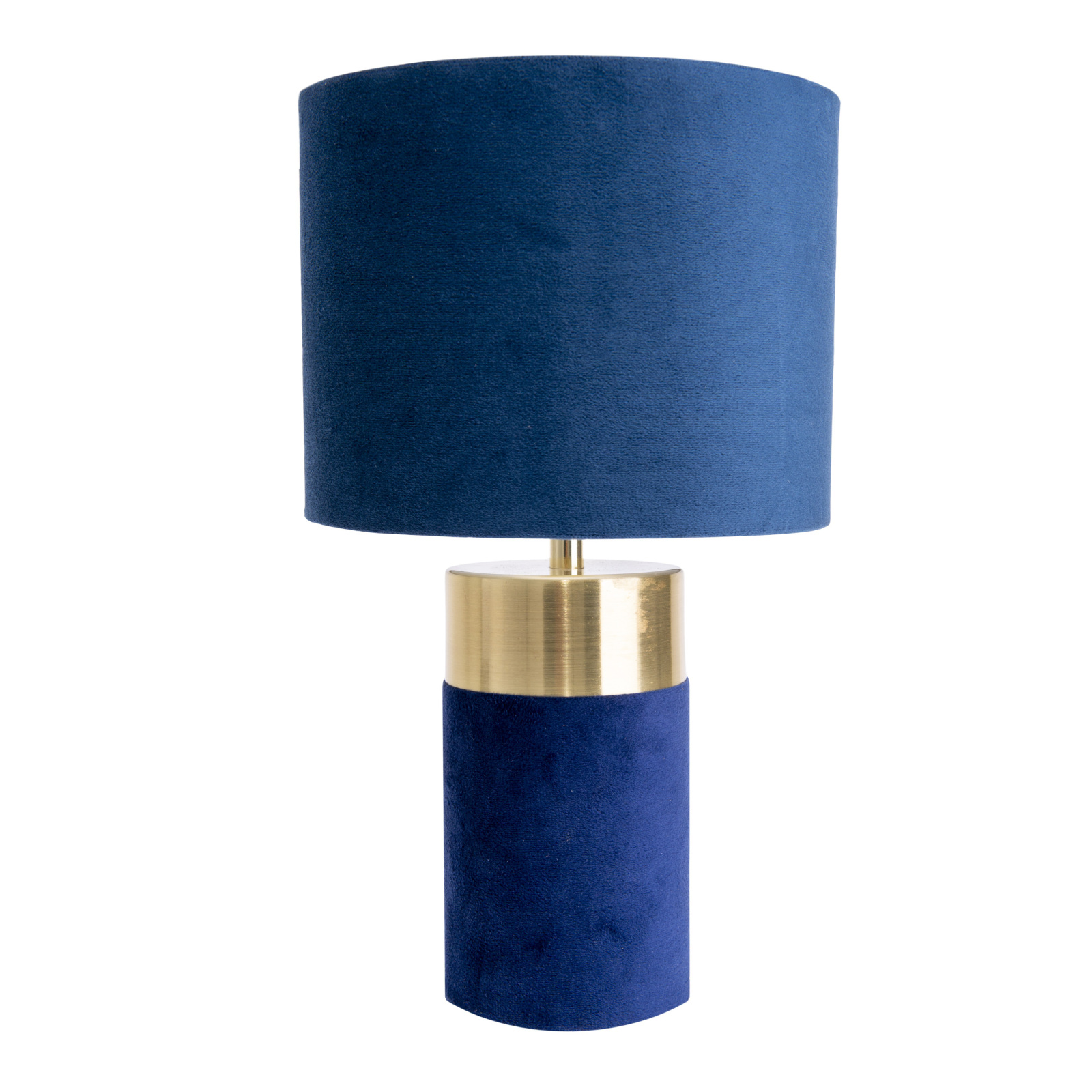 Tischleuchte BORDO - blau-gold - Samt - 32 cm hoch