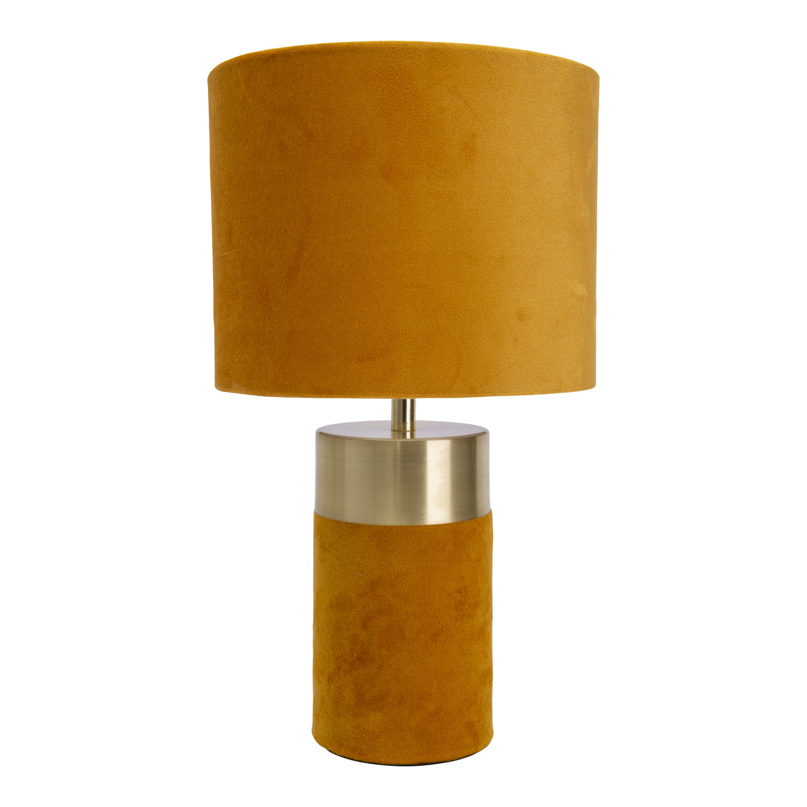 Tischleuchte BORDO - braun-gold - Samt - 32 cm hoch