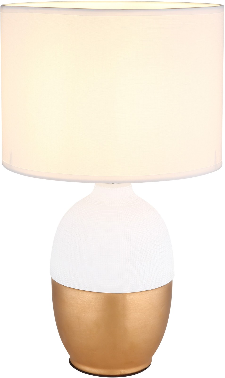 Tischleuchte - goldfarben-weiß - 43 cm