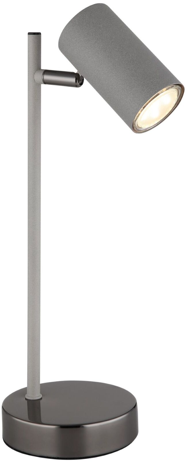 Tischleuchte - grau matt - schwarz-chrom - 35 cm hoch