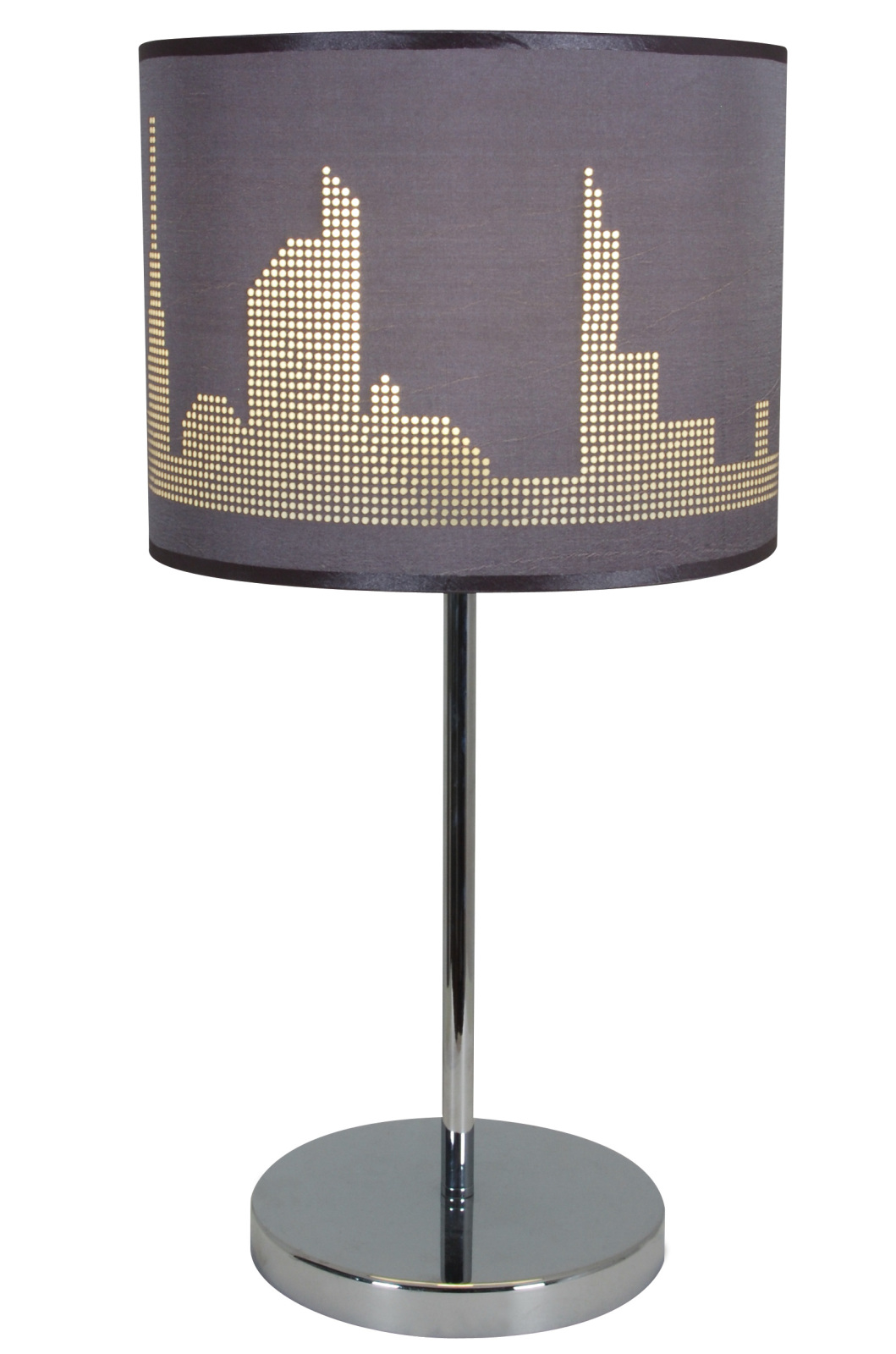 Tischleuchte MANHATTAN - grau - Chrom
