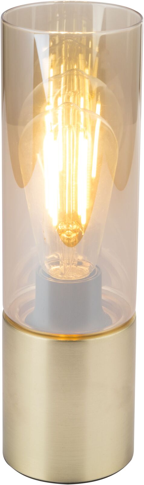 Tischleuchte - messingfarben matt - amber - 30 cm