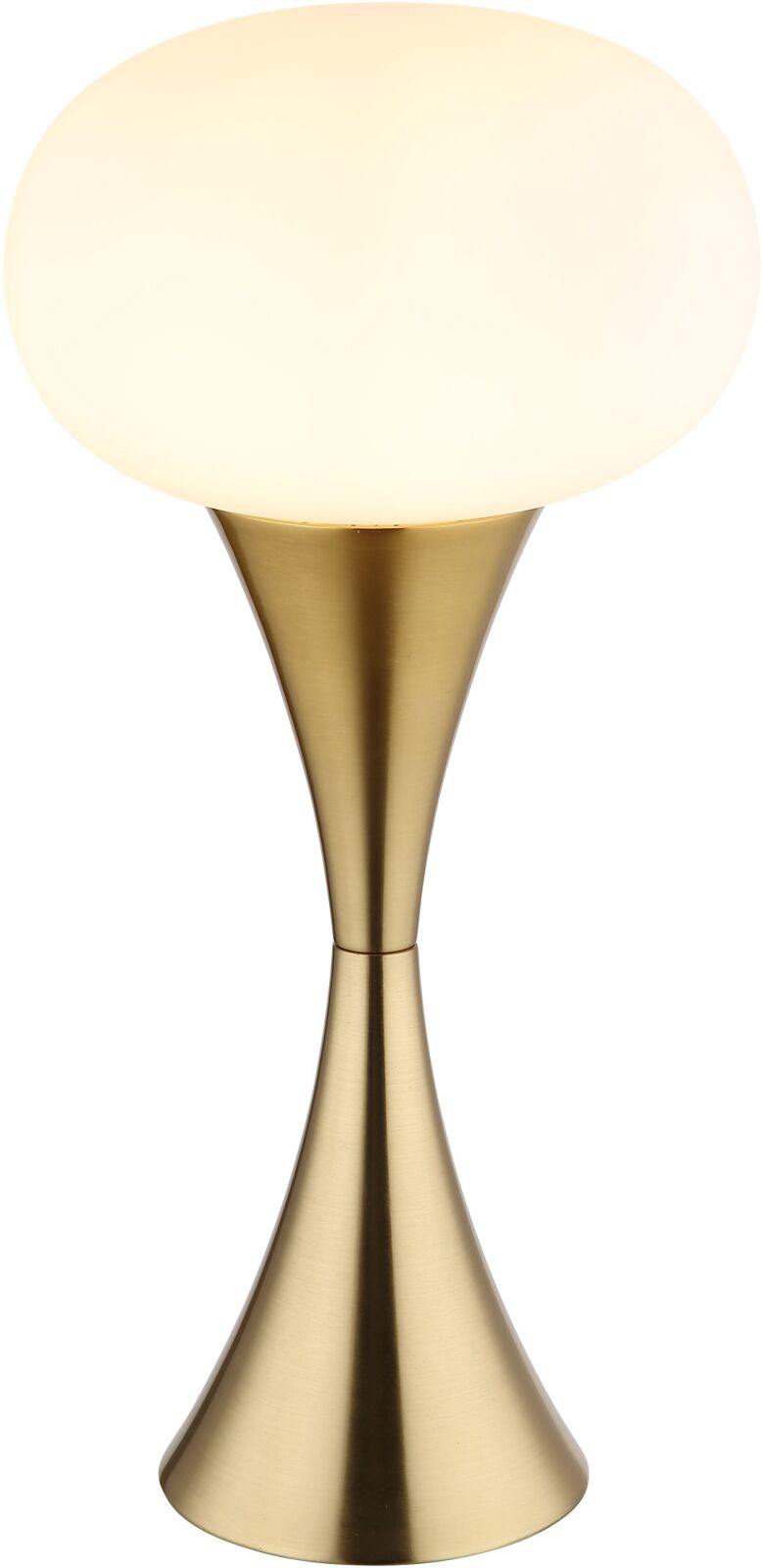 Tischleuchte - messingfarben matt - opal - Glas