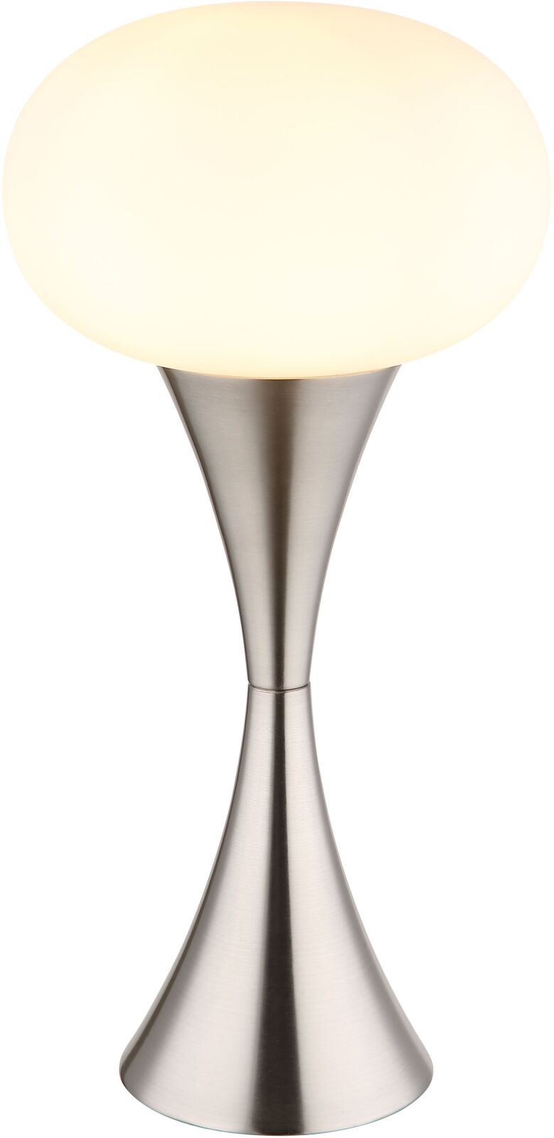 Tischleuchte - Nickel matt - opal - Glas