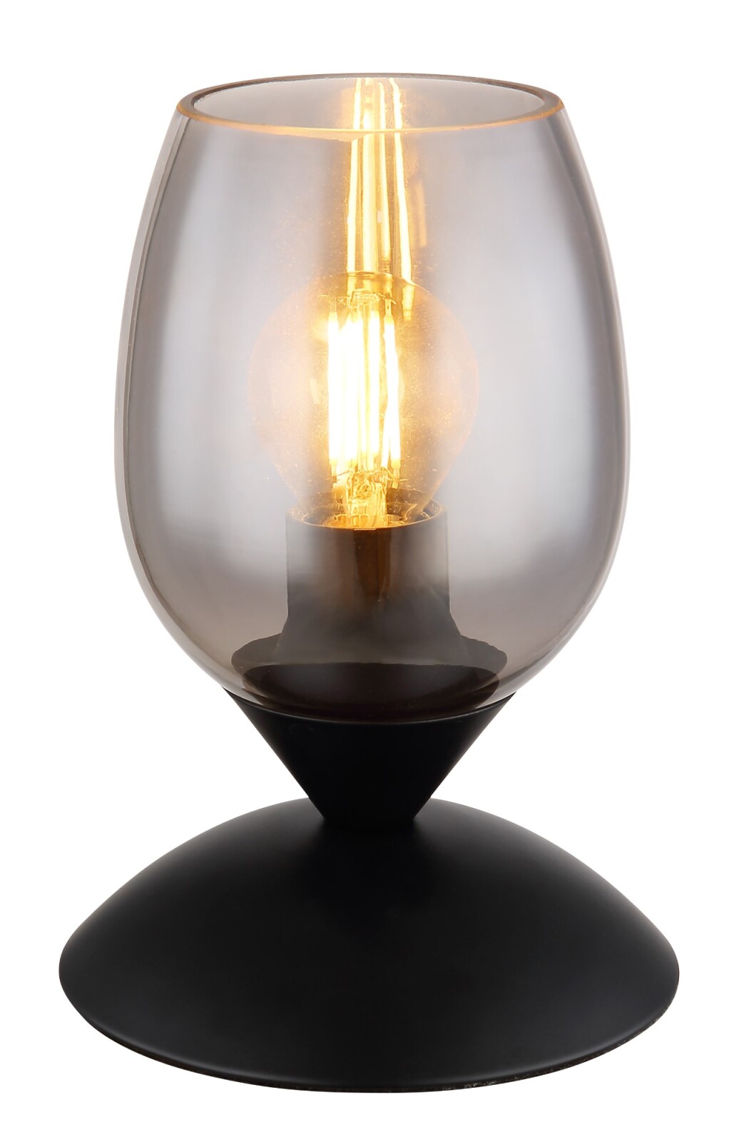 Tischleuchte - rauchfarben-schwarz - Touch - 18 cm