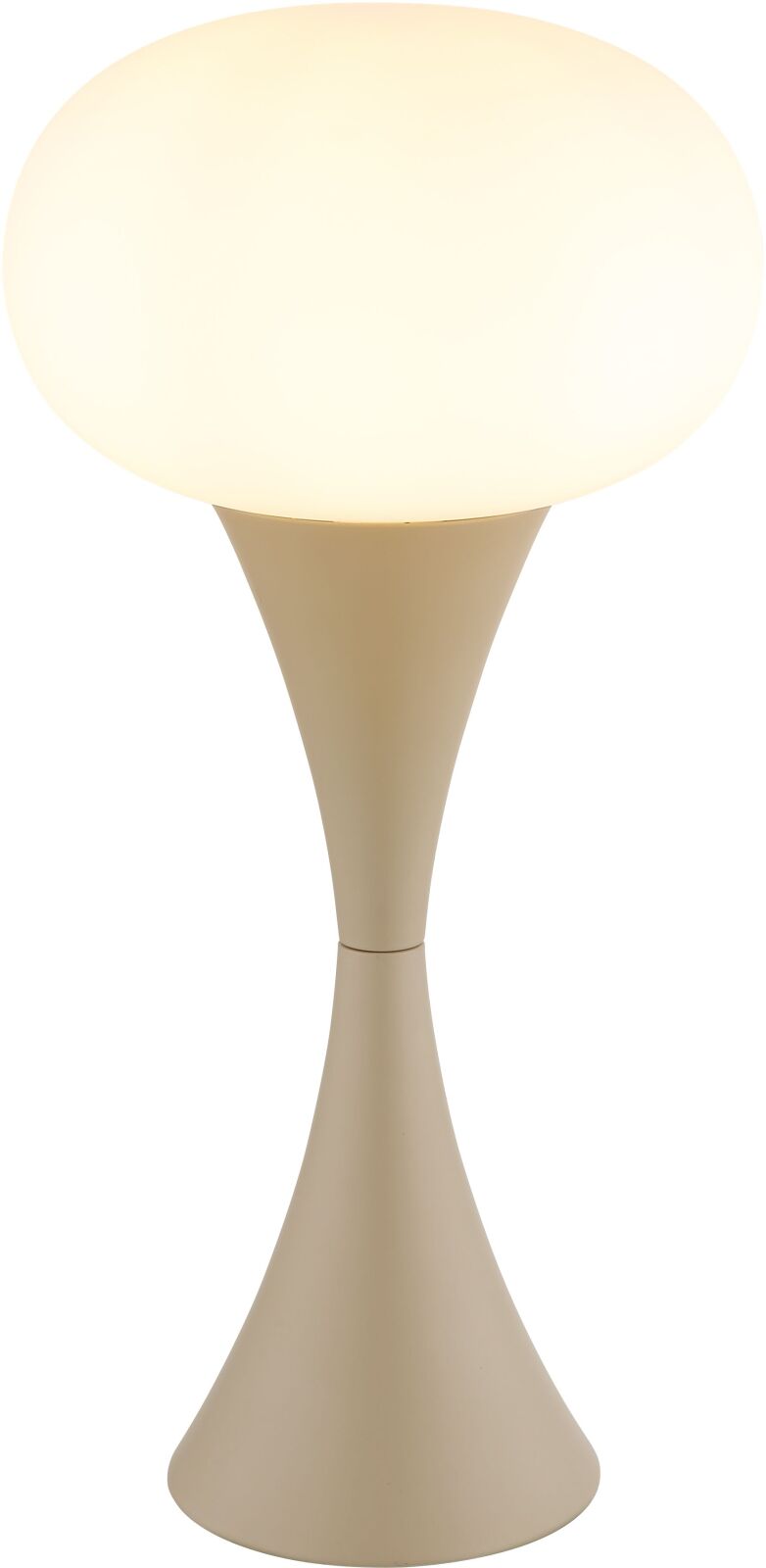 Tischleuchte - sandfarben matt - opal - Glas