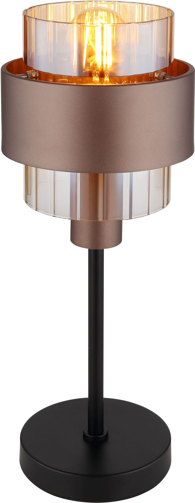 Tischleuchte - schwarz matt - Bronze - einflammig - 47 cm