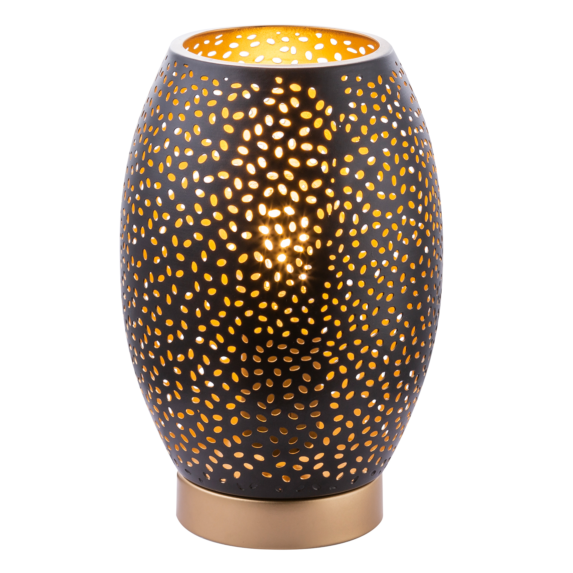 Tischleuchte - schwarz matt-gold - Ø 15 cm