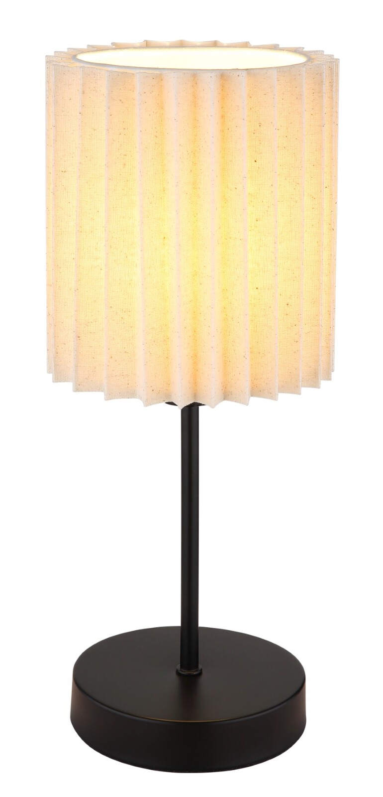 Tischleuchte - schwarz matt - naturfarben - 35 cm