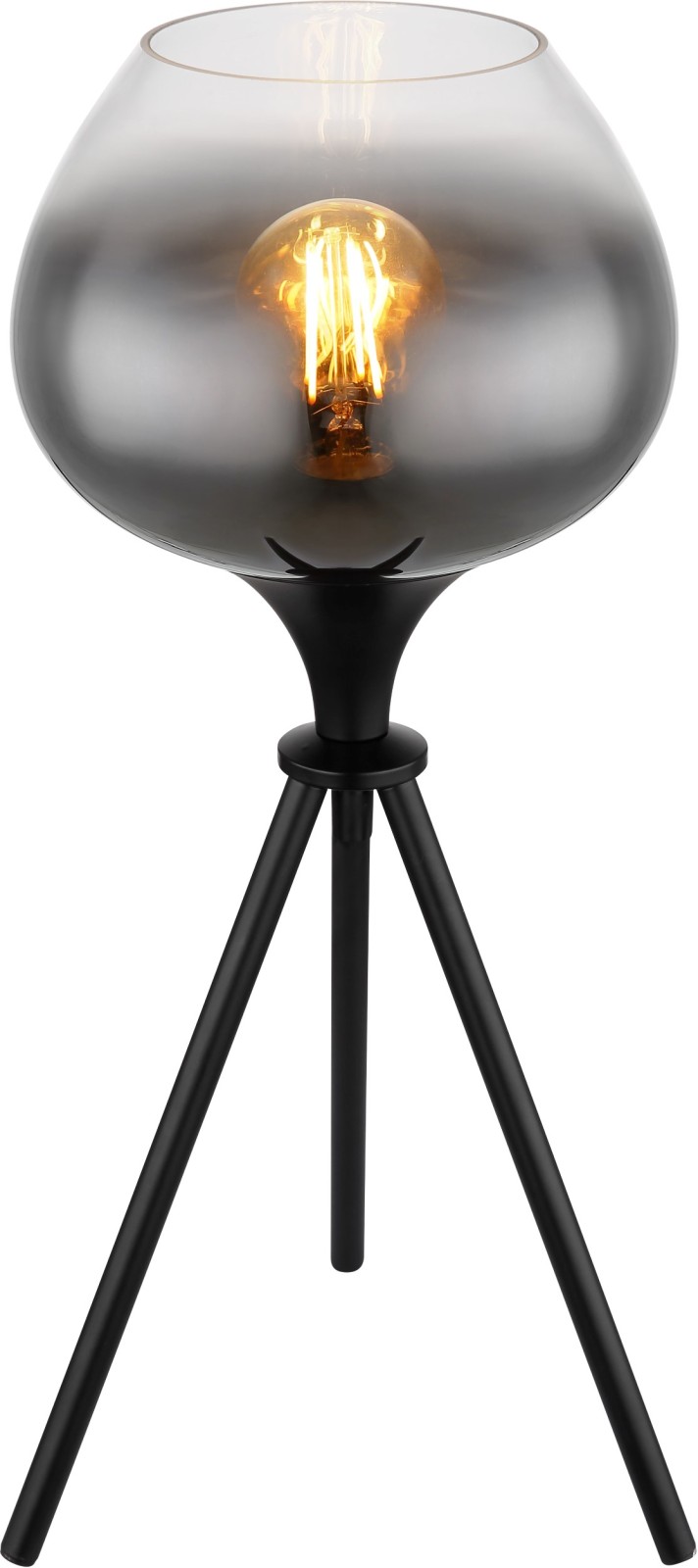Tischleuchte - schwarz-rauchfarben - 45 cm