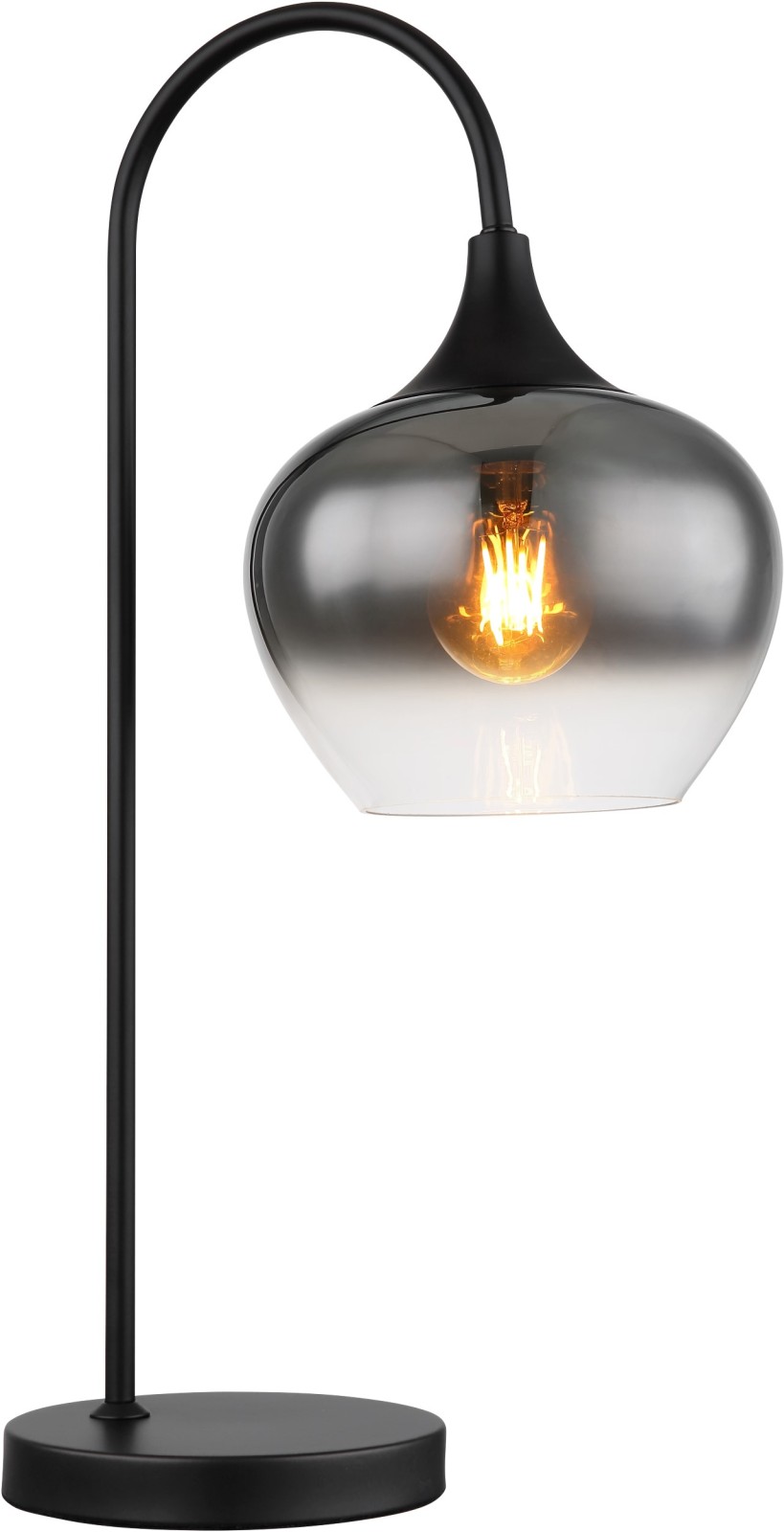 Tischleuchte - schwarz-rauchfarben - 54 cm