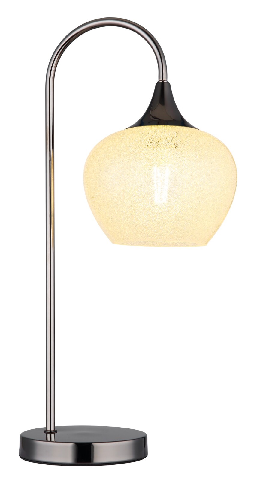 Tischleuchte - schwarz - verchromt - klar - 54 cm