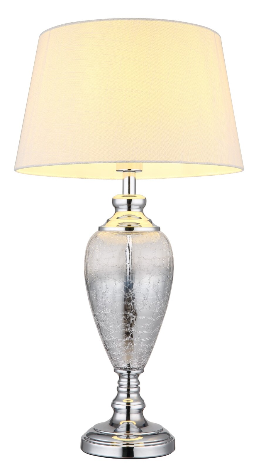 Tischleuchte - weiß-chrom - 66 cm hoch