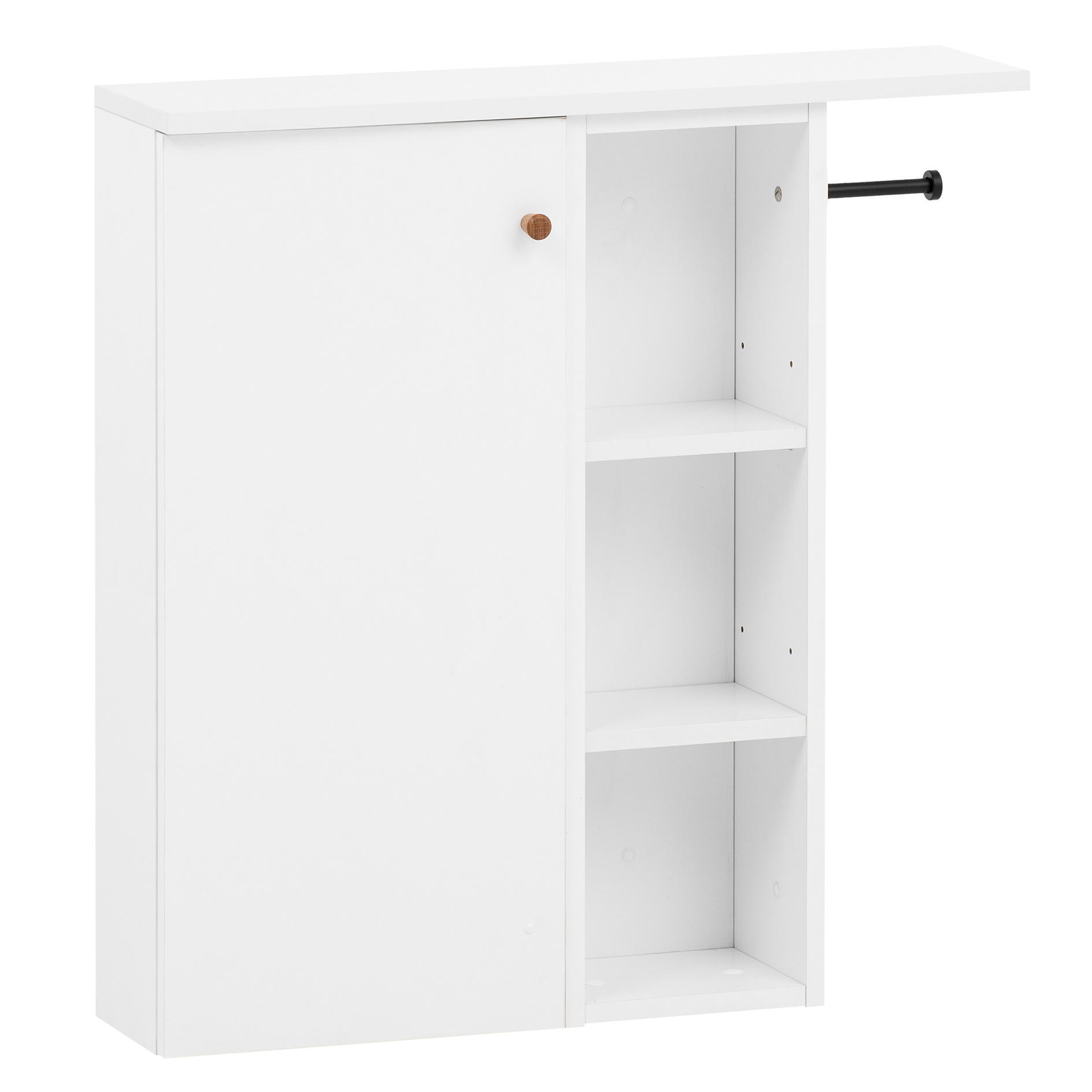 Toilettenschrank - weiß matt - mit Toilettenpapierhalter