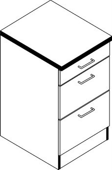 Topfschrank BASEL - weiß Hochglanz - weiß - 50 cm
