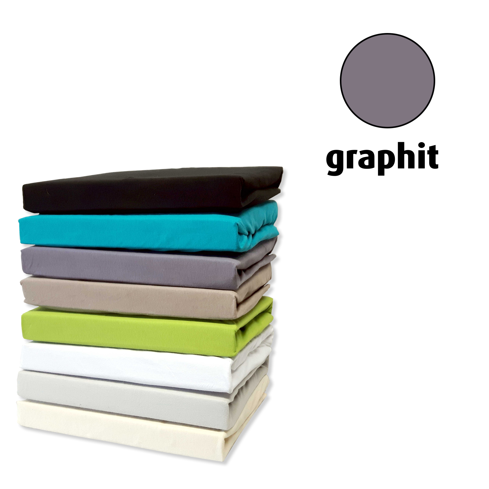 Topper-Spannbettlaken - graphit - 180x200 cm