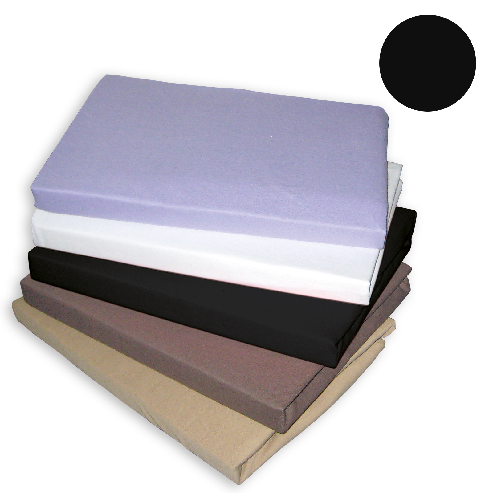Topper-Spannbettlaken - schwarz - 180x200 cm