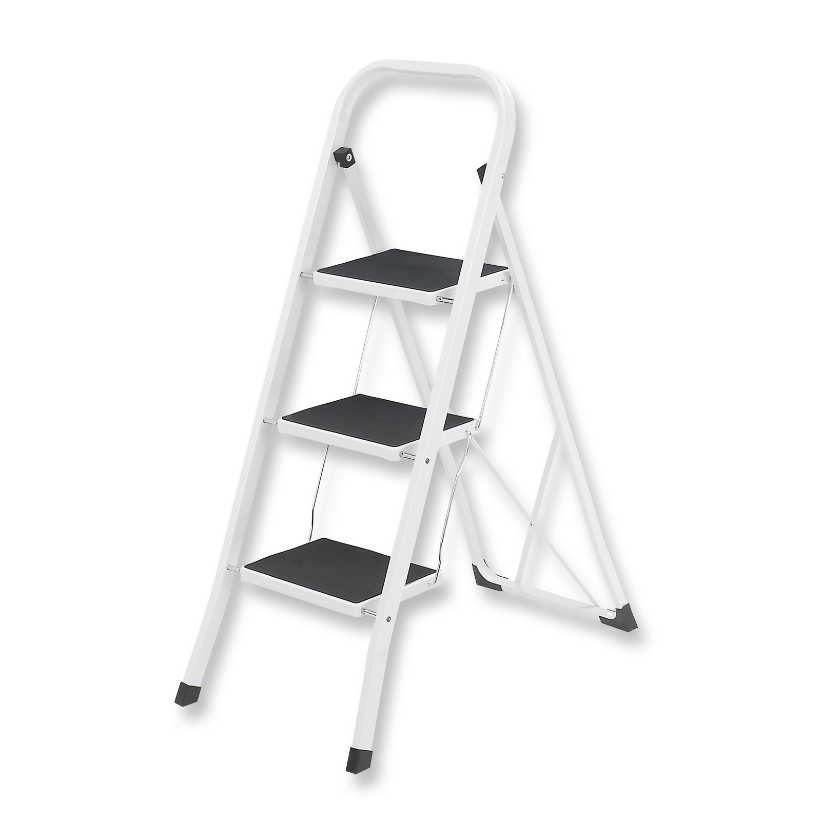Trittleiter - weiß - 3 Stufen - 105 cm hoch