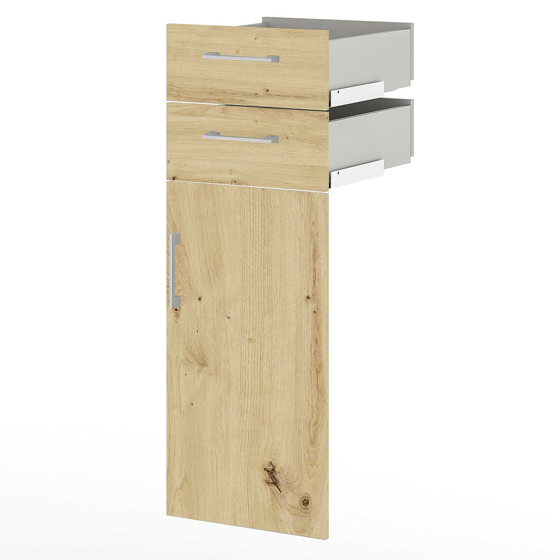 Türen- und Schubkasten-Set - Asteiche - Tür - 2 Schubkästen