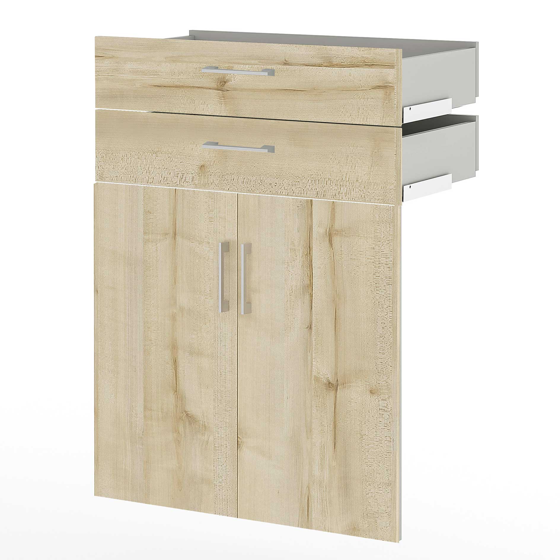 Türen- und Schubkasten-Set - Birke - 2 Türen - 2 Schubkästen