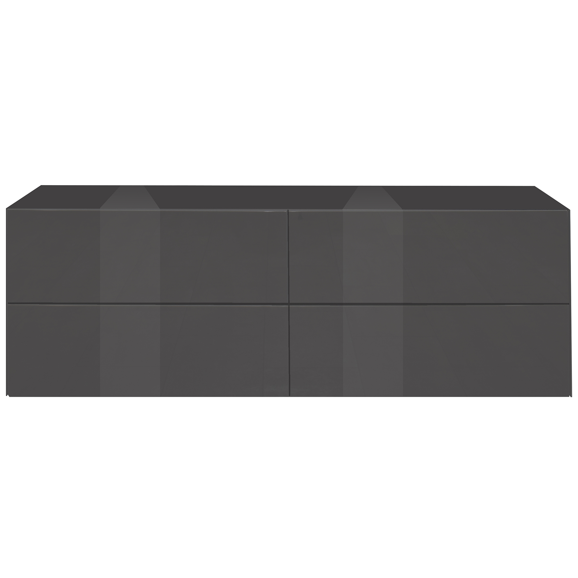 TV-Lowboard - anthrazit - mit Glas - 2 Schubkästen - 2 Klappen