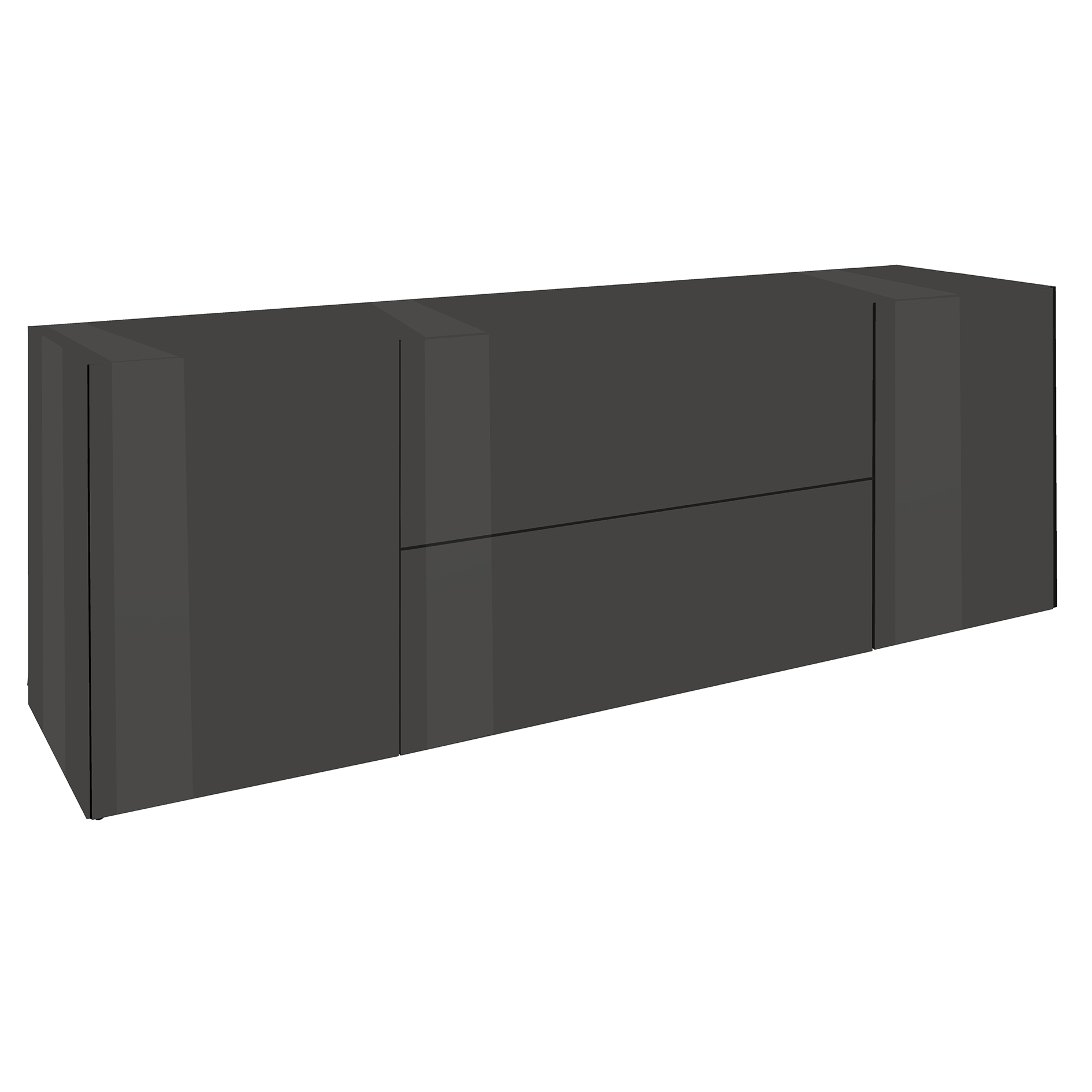 TV-Lowboard - anthrazit - mit Glas - in 3 Varianten montierbar