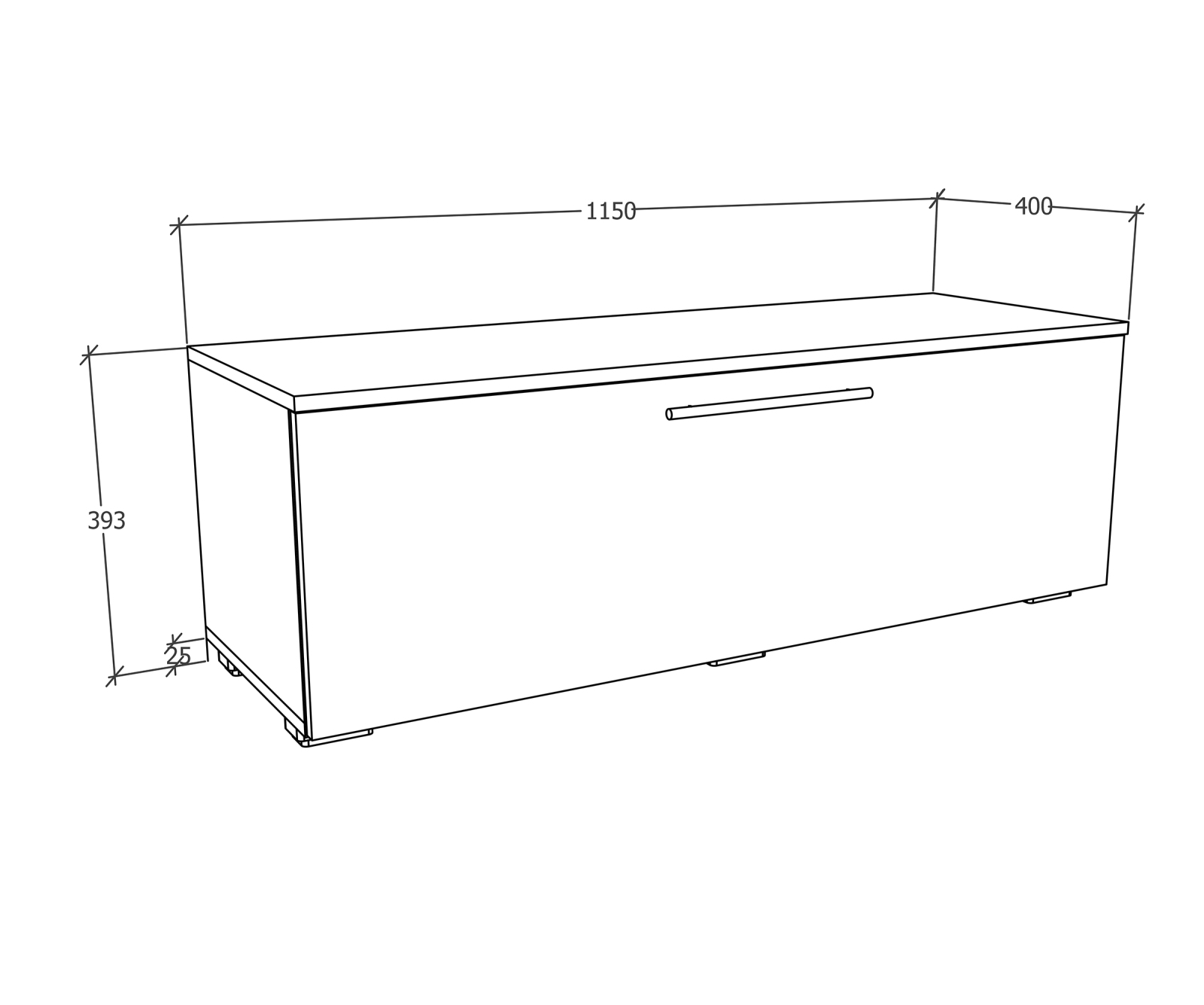 TV-Lowboard ARILA M - weiß - 115 cm