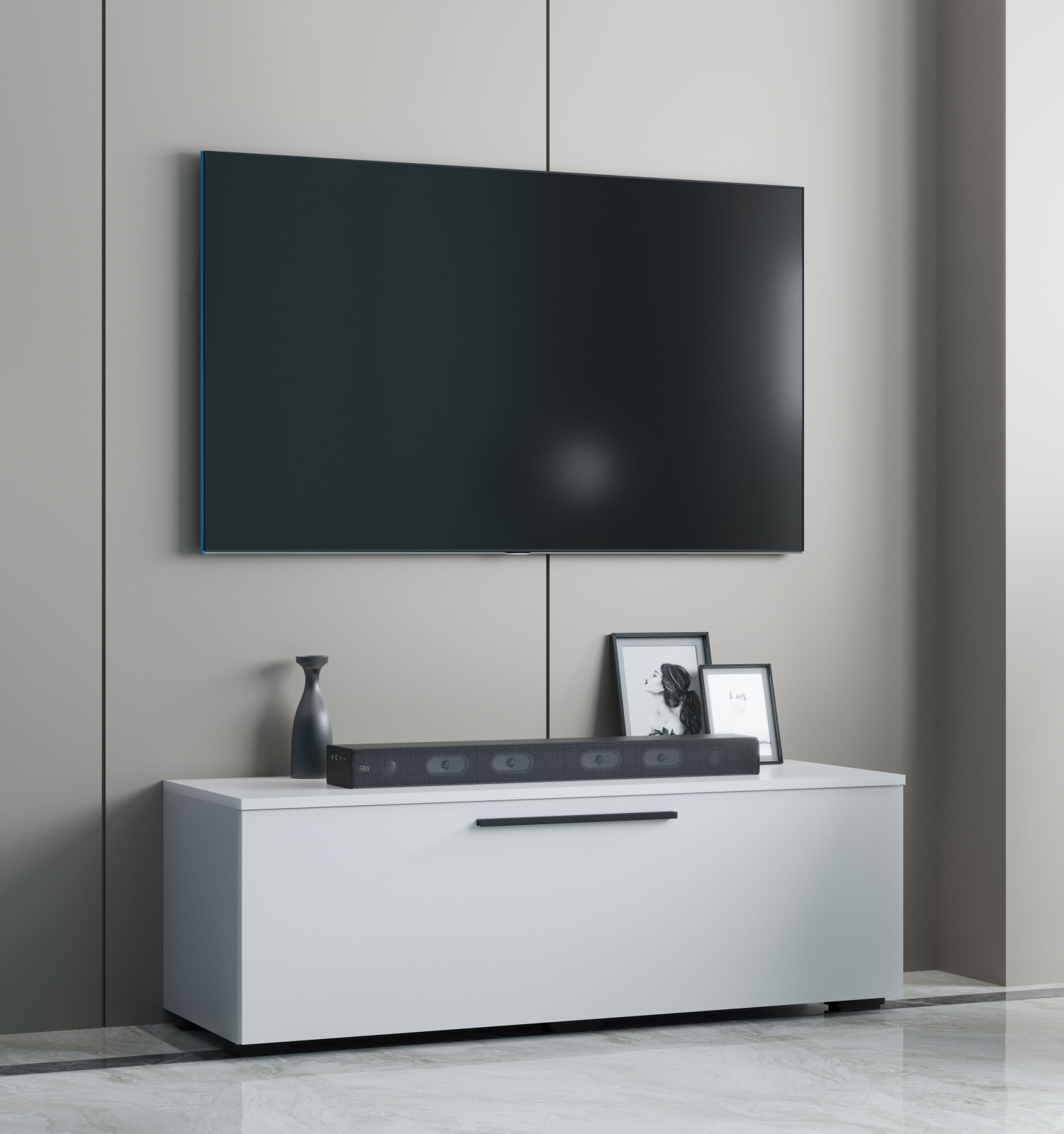 TV-Lowboard ARILA M - weiß - 115 cm