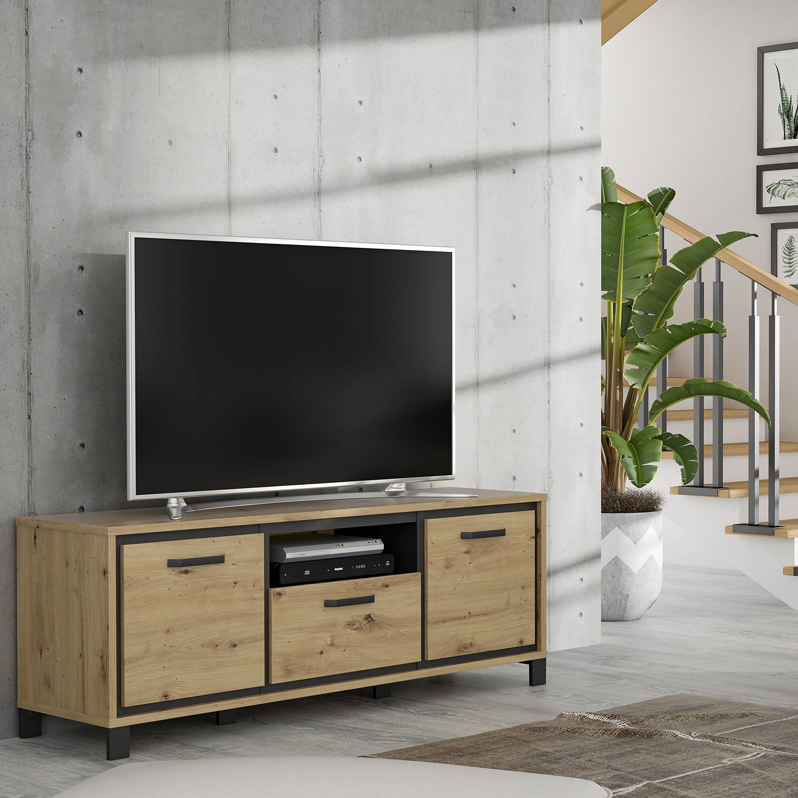 TV-Lowboard - Artisan Eiche - 158 cm